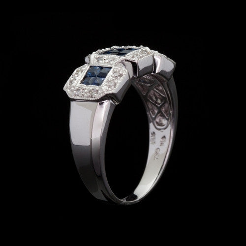 18Kt Sapphire & Diamond Band Ring