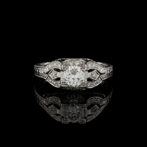 0.82ct tw Round Brilliant Cut Diamond Ring