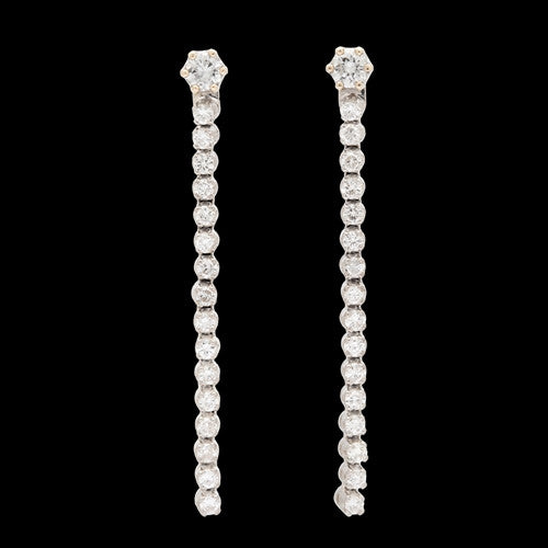Diamond Line Jacket Earrings & Sapphire Studs