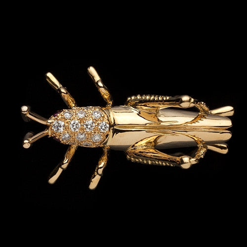 Dankner 18Kt Diamond Grasshopper Brooch