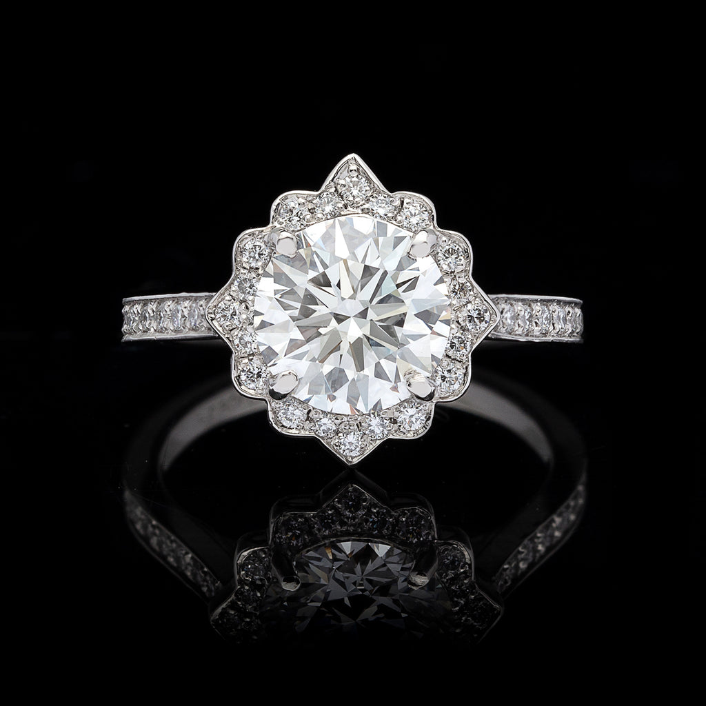 GIA 2.01-ct H/VS1 Diamond Platinum Engagement Ring