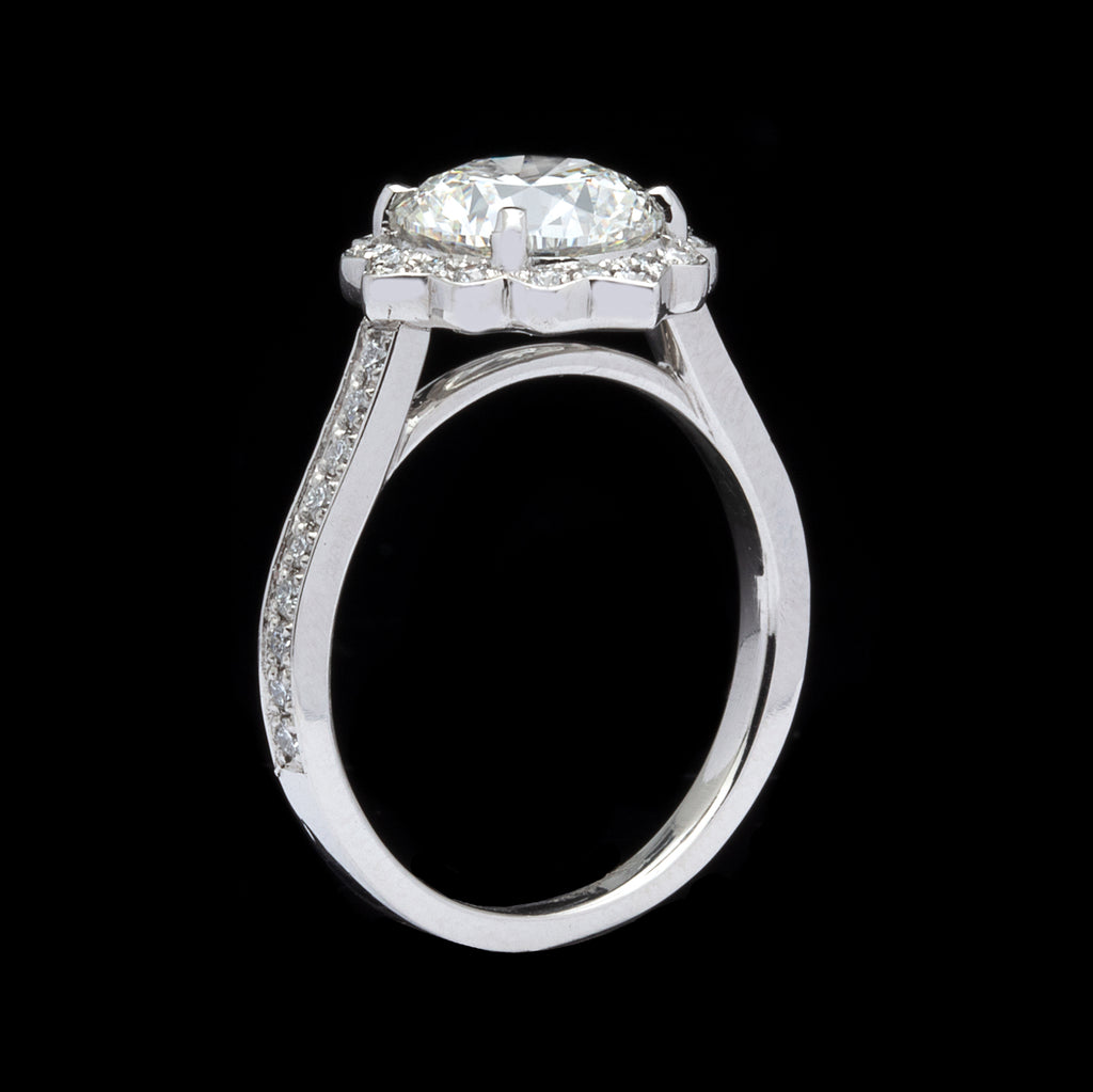 GIA 2.01-ct H/VS1 Diamond Platinum Engagement Ring