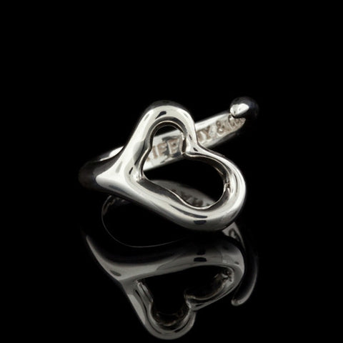 Tiffany & Co. Peretti Silver Open Heart Ring