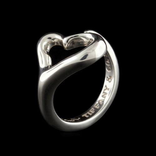 Tiffany & Co. Peretti Silver Open Heart Ring