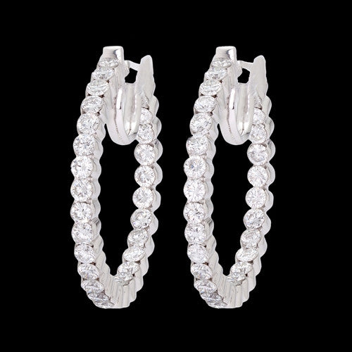 3.10cts tw Diamond Hoop Earrings
