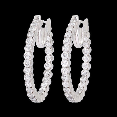 3.10cts tw Diamond Hoop Earrings