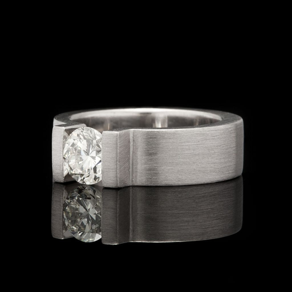 Engagement Rings, Rings • 18k Classic Red Gold Spannring® Tapered Engagement  Ring • DesignYard
