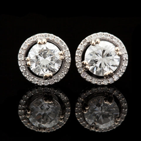 2.09ct tw Round Brilliant Diamond Studs
