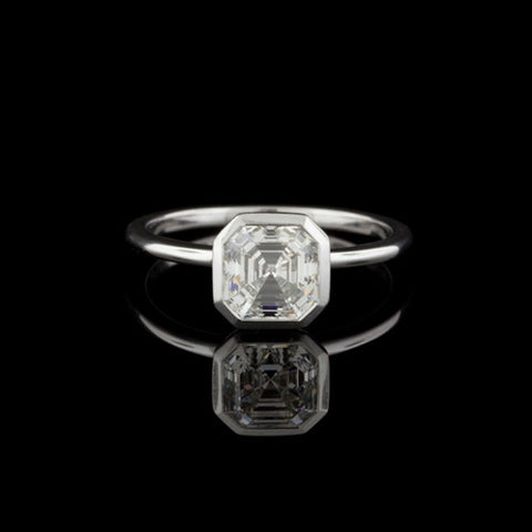 1.54ct Asscher Cut GIA Diamond Ring