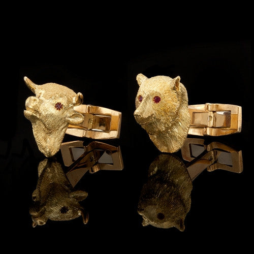 18Kt Bull & Bear Cuff Links