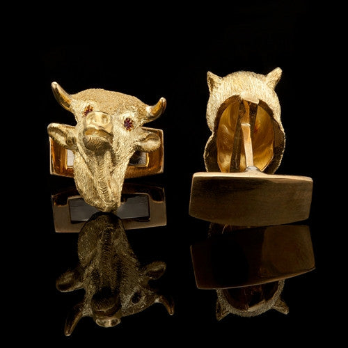 18Kt Bull & Bear Cuff Links