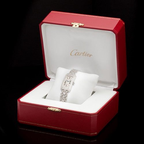Cartier 18Kt Diamond Tank Americaine Watch