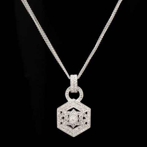 Multi-Strand Diamond Pendant Necklace