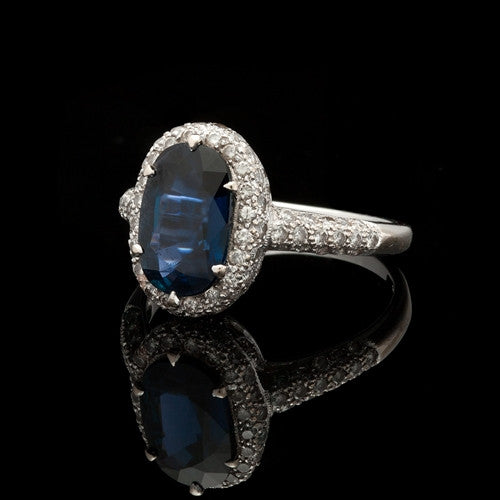 2.04ct Oval Sapphire & Diamond Ring
