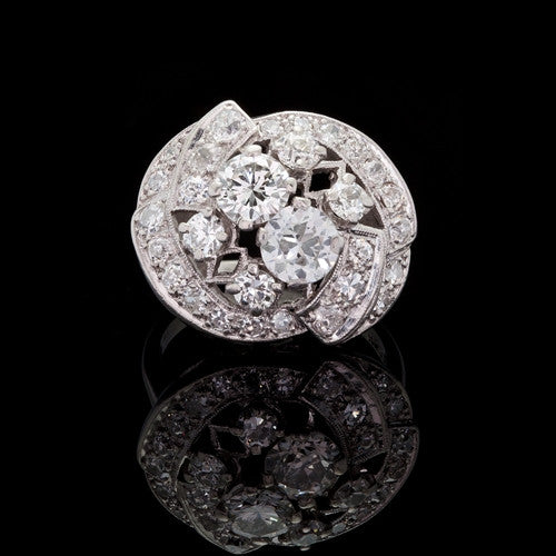 Vintage 2.37ct tw Diamond Cocktail Ring