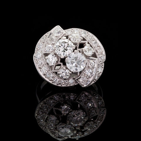 Vintage 2.37ct tw Diamond Cocktail Ring