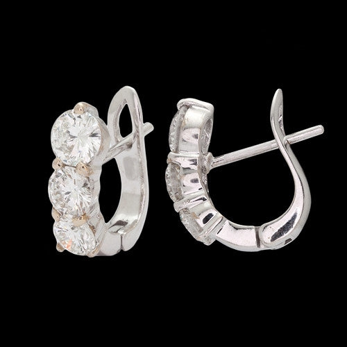 2ct tw Diamond Huggie Hoop Earrings