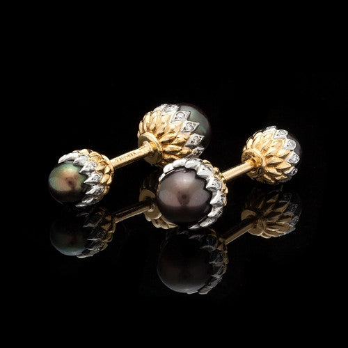 Tiffany & Co. Schlumberger Acorn Cuff Links & Stud Set