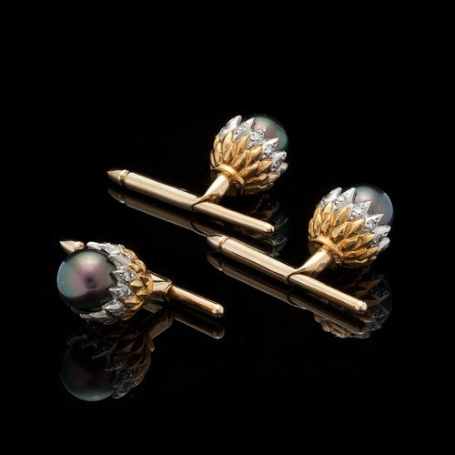 Tiffany & Co. Schlumberger Acorn Cuff Links & Stud Set