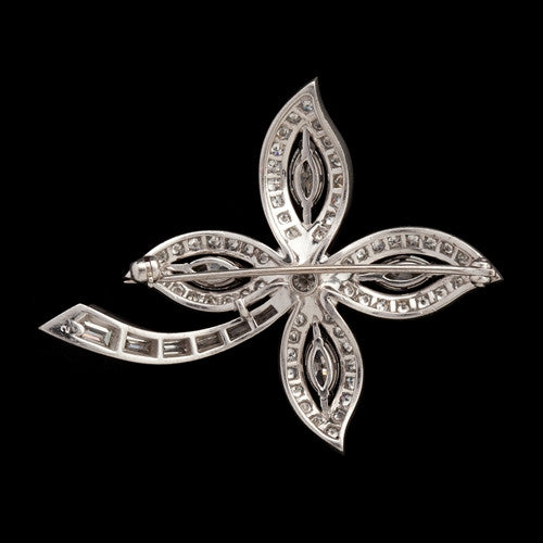 3.66ct tw Diamond Flower Brooch