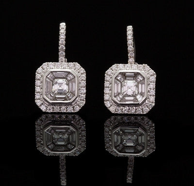 1.17ct tw Mixed Cut Diamond Dangle Earrings