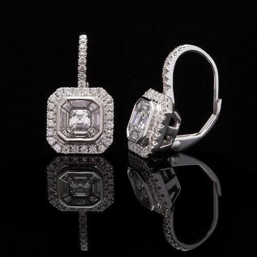 1.17ct tw Mixed Cut Diamond Dangle Earrings