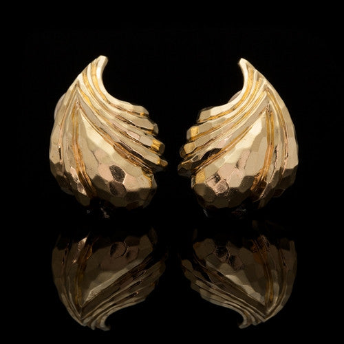 Henry Dunay Hammered 18Kt Earrings