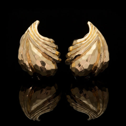 Henry Dunay Hammered 18Kt Earrings
