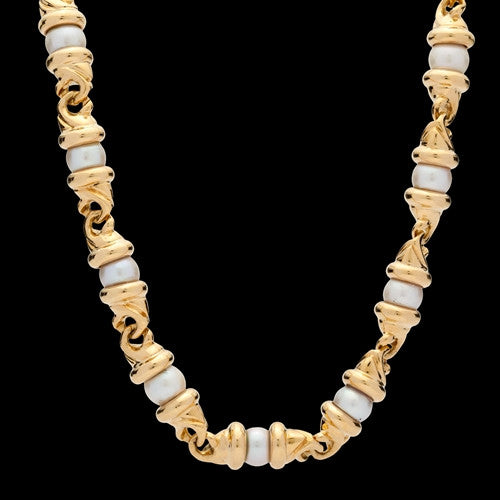 Estate 18Kt Gold & Pearl Necklace