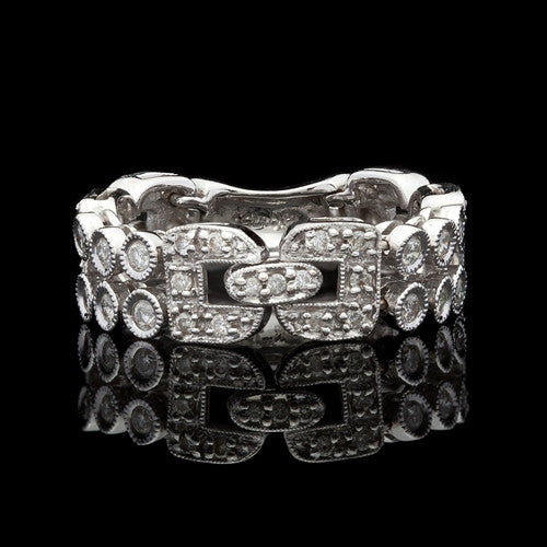 Flexible Link Diamond Band Ring