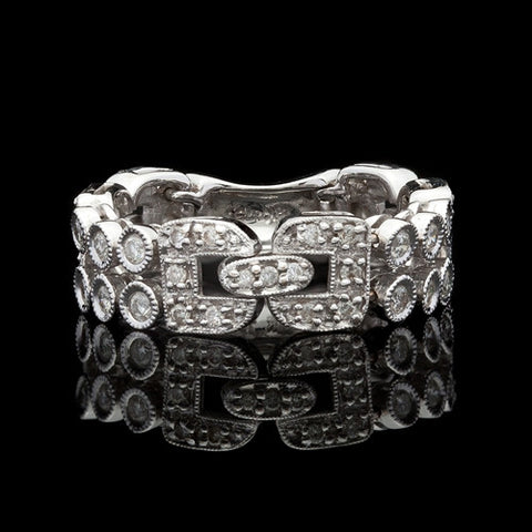 Flexible Link Diamond Band Ring