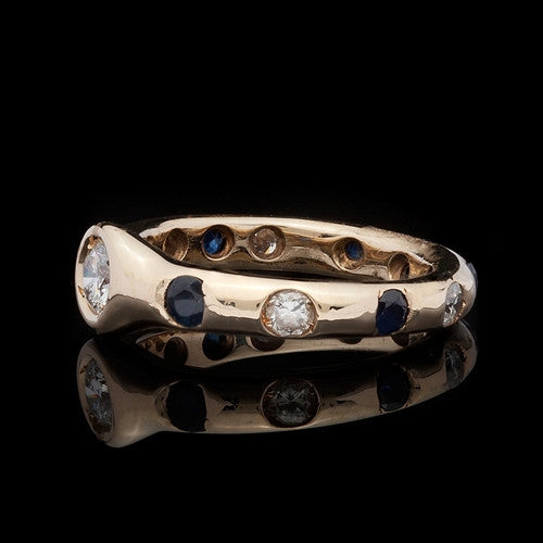 Diamond & Sapphire 18Kt Band Ring