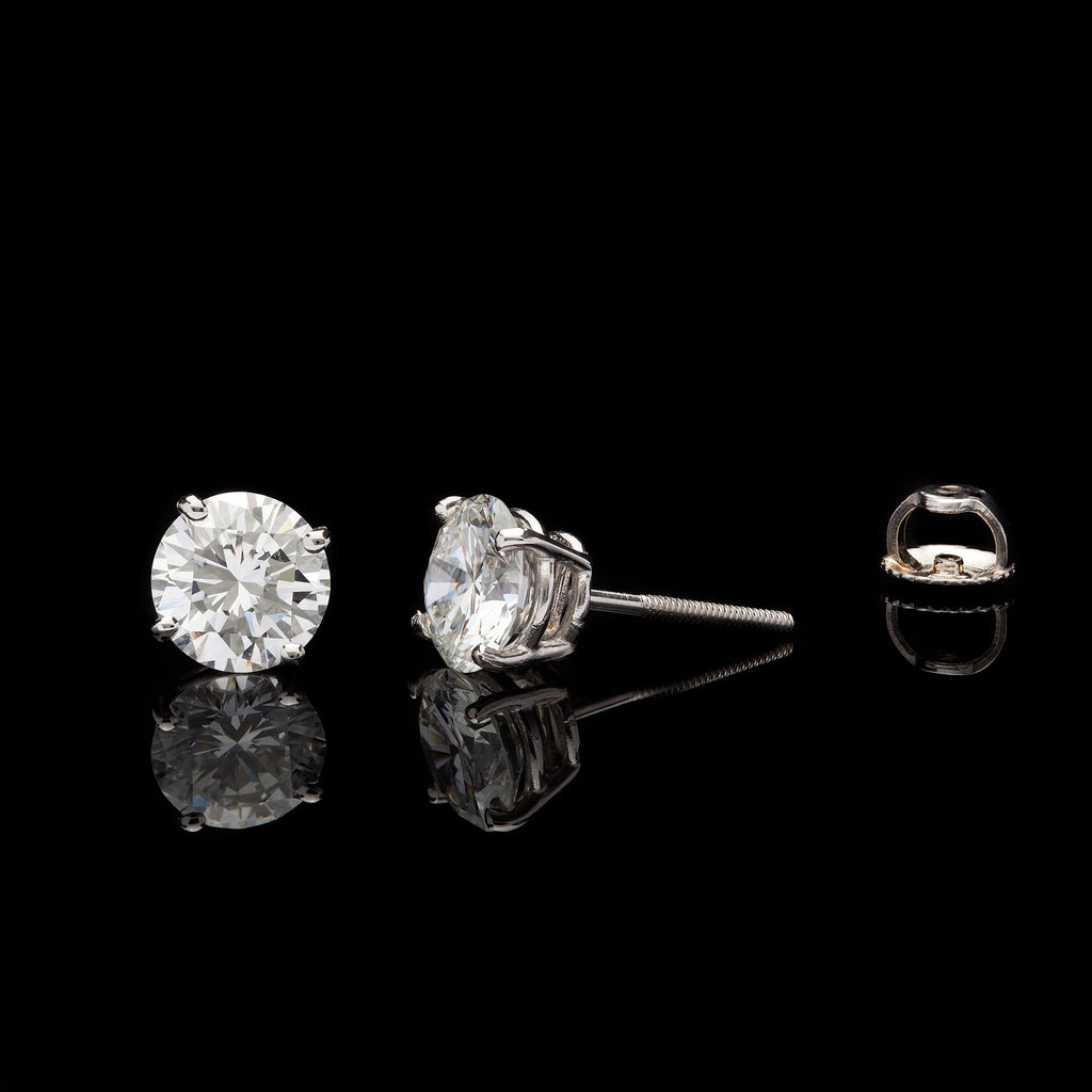 1.78 carat Platinum Diamond Stud Earrings