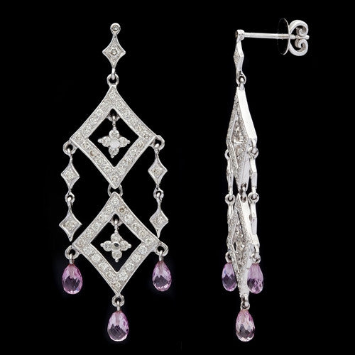 Salavetti Pink Sapphire & Diamond Earrings