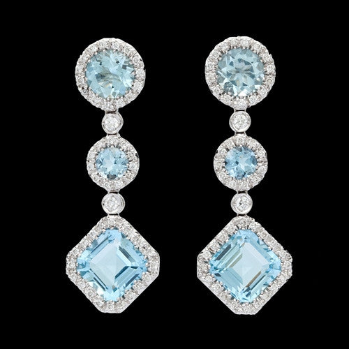 Favero Aquamarine & Diamond Dangle Earrings