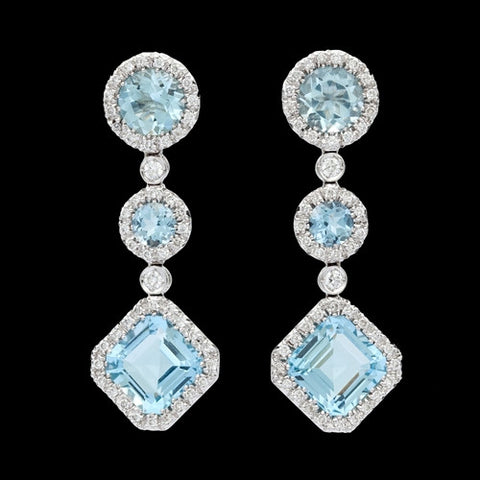 Favero Aquamarine & Diamond Dangle Earrings