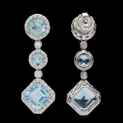 Favero Aquamarine & Diamond Dangle Earrings