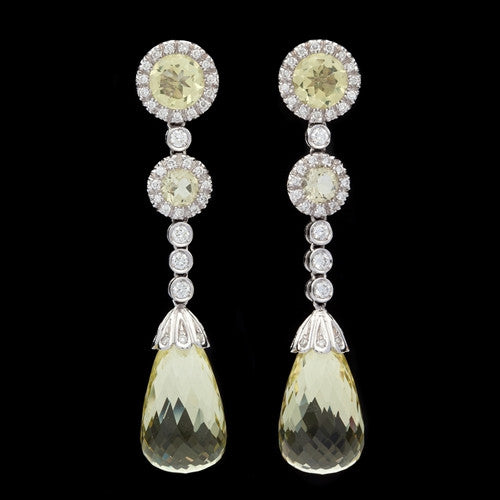 Favero Quartz & Diamond Dangle Earrings