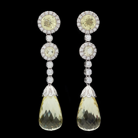 Favero Quartz & Diamond Dangle Earrings