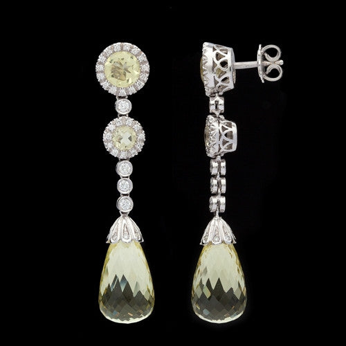 Favero Quartz & Diamond Dangle Earrings