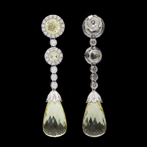 Favero Quartz & Diamond Dangle Earrings