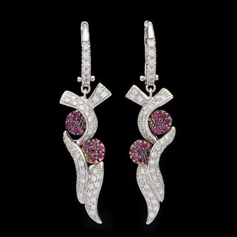 Favero Diamond & Pink Sapphire Earrings