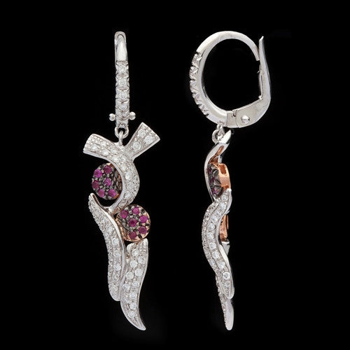 Favero Diamond & Pink Sapphire Earrings