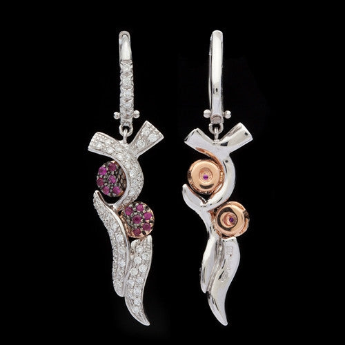 Favero Diamond & Pink Sapphire Earrings