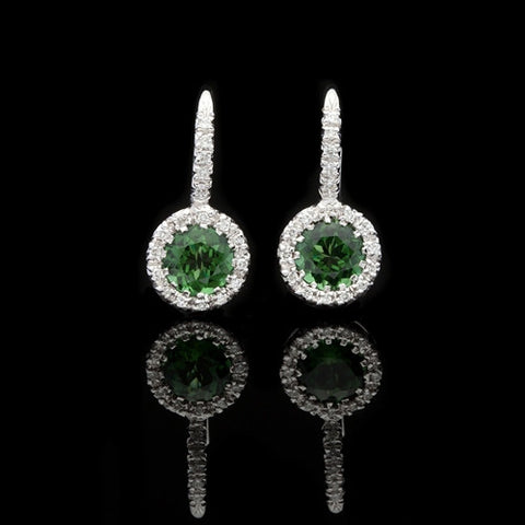 Favero Round Tourmaline & Diamond Earrings