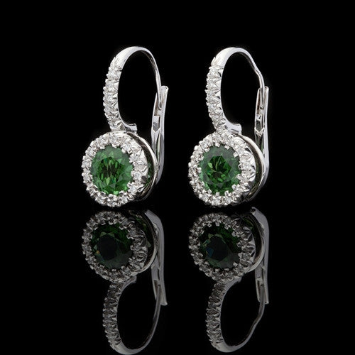 Favero Round Tourmaline & Diamond Earrings