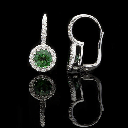 Favero Round Tourmaline & Diamond Earrings