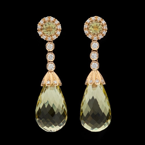 Favero Quartz & Diamond 18Kt Earrings