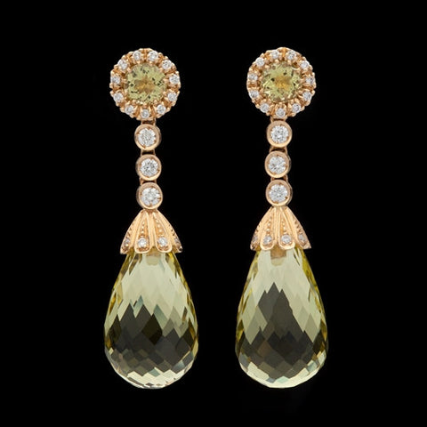 Favero Quartz & Diamond 18Kt Earrings