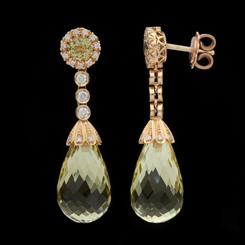 Favero Quartz & Diamond 18Kt Earrings
